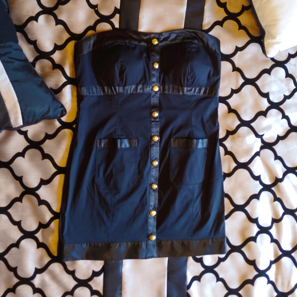 South Pole Black Strapless Stretchy Dress Sz XL